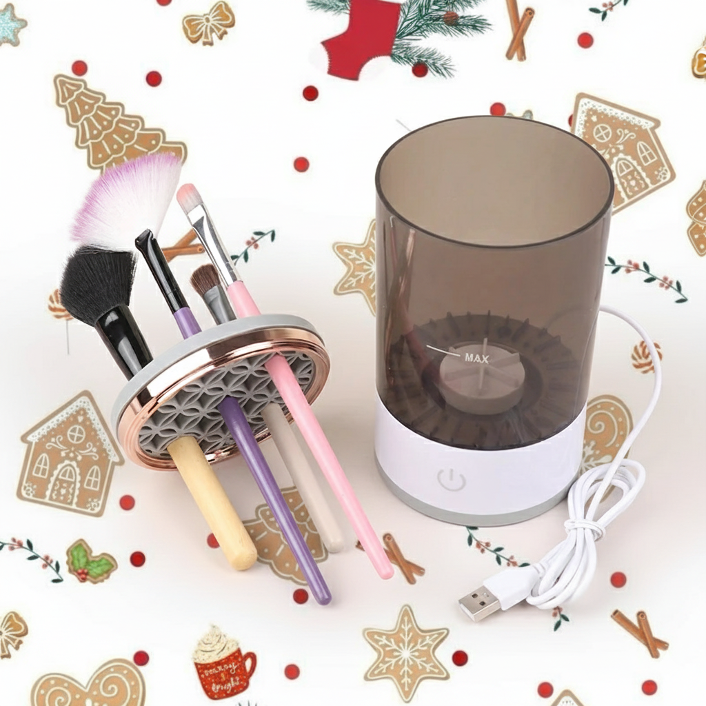 GlowBrush™ - Limpiador Eléctrico de Brochas de Maquillaje - Limpia hasta 3 a 4 Brochas a la vez